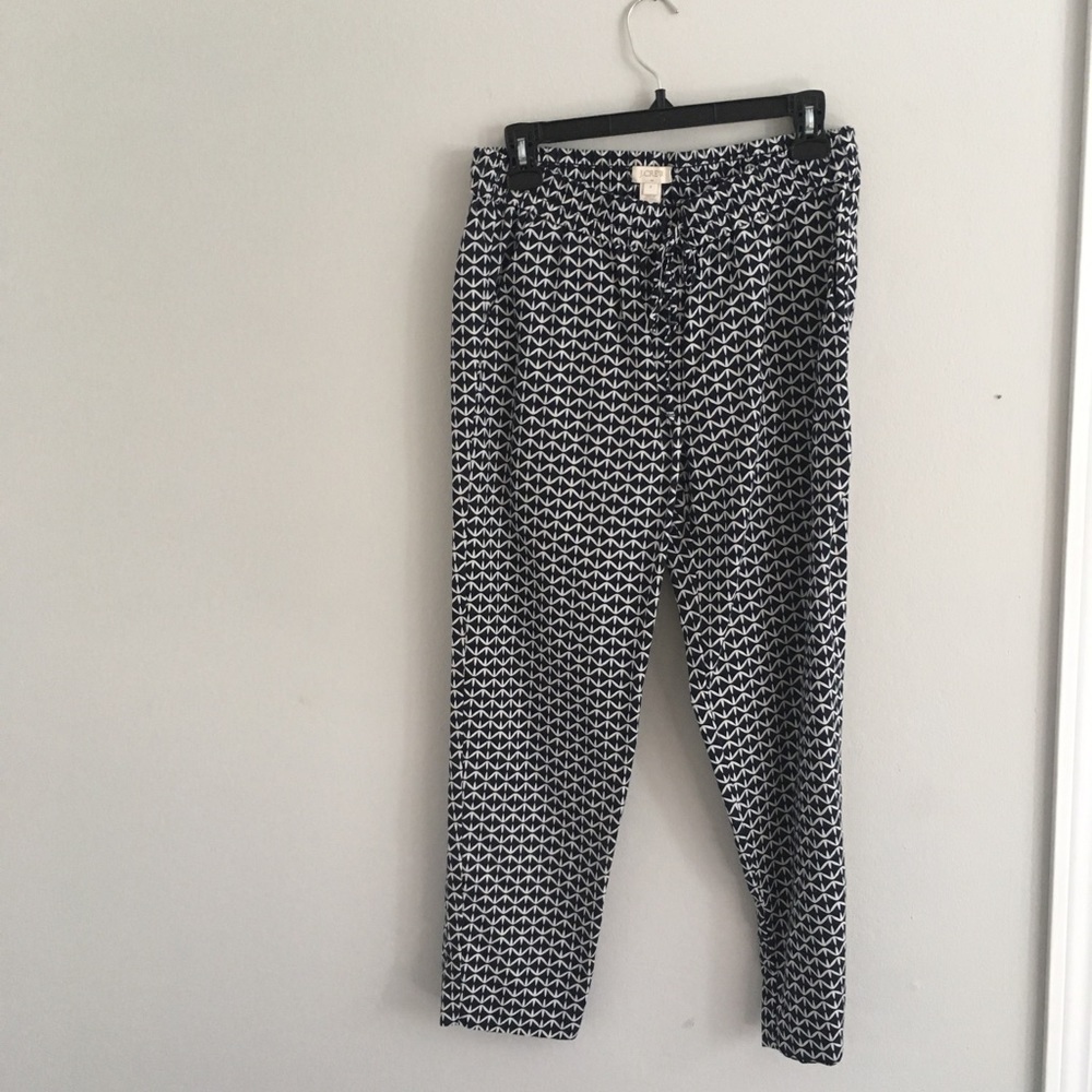 J. Crew patterned elastic waist work pants